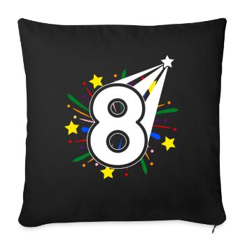 8 years old 8th birthday party number 8 - Sofa pillowcase 17,3'' x 17,3'' (45 x 45 cm) - black - Front