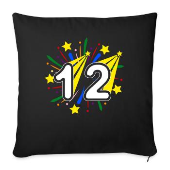 12 years old 12th birthday party number 12 - Sofa pillowcase 17,3'' x 17,3'' (45 x 45 cm) - black - Front