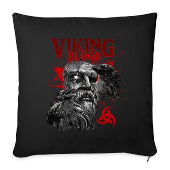 Sang Viking Odin et Corbeaux Culture Viking - Housse de coussin décorative 45 x 45 cm - noir - Devant