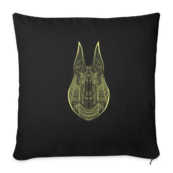 Anubis Hiéroglyphes égyptiens Égypte - Housse de coussin décorative 45 x 45 cm - noir - Devant