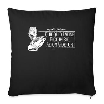 Latin - Quidquid Latine Dictum Sit Altum Videtur - Housse de coussin décorative 45 x 45 cm - noir - Devant