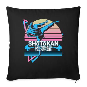 Shotokan Karate Japanese Martial Arts Retro - Sofa pillowcase 17,3'' x 17,3'' (45 x 45 cm) - black - Front