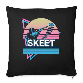Clay Pigeon Shooting Clay Pigeon Shooter Rétro - Housse de coussin décorative 45 x 45 cm - noir - Devant