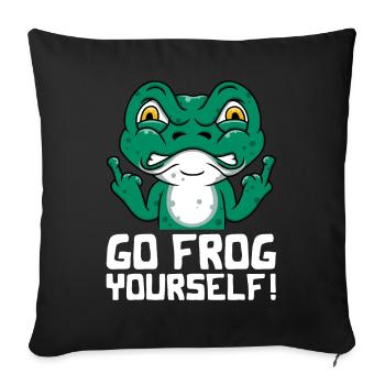 Drôle de grenouille Go Frog vous-même! - Housse de coussin décorative 45 x 45 cm - noir - Devant