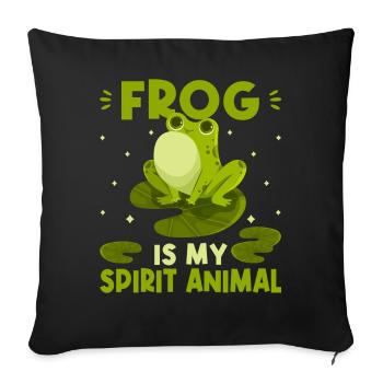Funny frog is my spirit animal kawaii frog - Sofa pillowcase 17,3'' x 17,3'' (45 x 45 cm) - black - Front