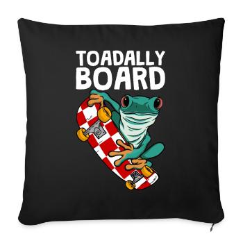 Frog Skateboarding Skateboard Toadally Board - Housse de coussin décorative 45 x 45 cm - noir - Devant