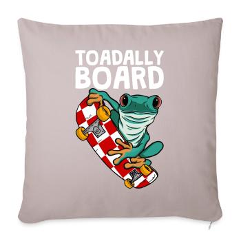 Frosch Skateboarding Skateboard Toadally Board - Sofakissenbezug 45 x 45 cm - helles Taupe - Vorne