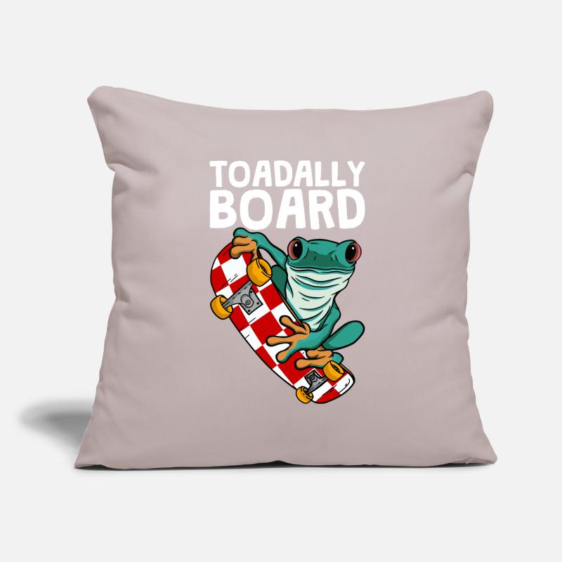 Frog Skateboarding Skateboard Toadally Board Housse de coussin décorative 45 x 45 cm