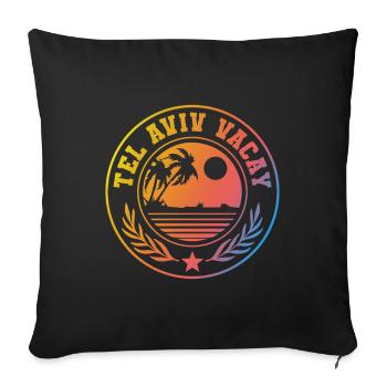 Vacances à Tel Aviv - Housse de coussin décorative 45 x 45 cm - noir - Devant