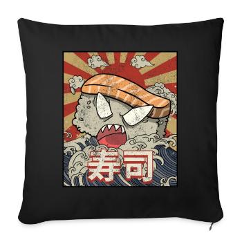 Kaiju Sushi Kanagawa Wve Japanese Aesthetics - Sofa pillowcase 17,3'' x 17,3'' (45 x 45 cm) - black - Front