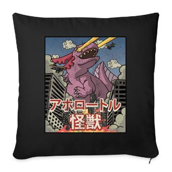 Kaiju Axolotl Japanese Aesthetics Kaijin - Sofa pillowcase 17,3'' x 17,3'' (45 x 45 cm) - black - Front