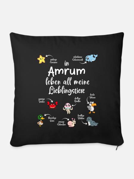 Meine Lieblingstiere in Amrum - Sofakissenbezug 45 x 45 cm - Schwarz