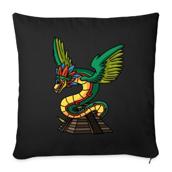Quetzalcoatl Aztec Serpent Temple Maya Inca - Housse de coussin décorative 45 x 45 cm - noir - Devant