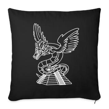 Quetzalcoatl Aztec Serpent Mayan Temple Inca - Sofa pillowcase 17,3'' x 17,3'' (45 x 45 cm) - black - Front