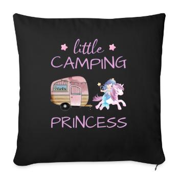 Little Camping Princess - Unicorn Mermaid Caravan - Sofa pillowcase 17,3'' x 17,3'' (45 x 45 cm) - black - Front