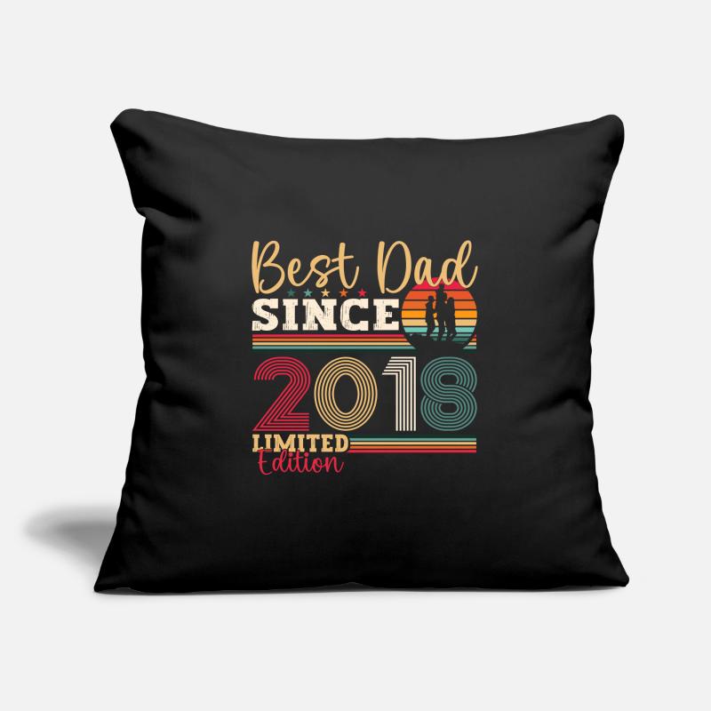 Herren Bester Papa Seit 2018 Vatertag Geschenk Fun Sofakissenbezug 45 x 45 cm