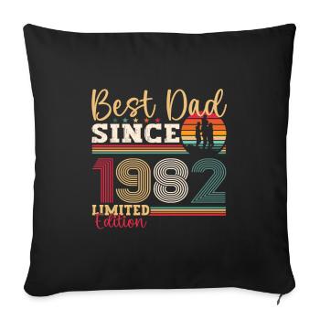Men's Best Dad Since 1982 Father's Day Gift Fun - Sofa pillowcase 17,3'' x 17,3'' (45 x 45 cm) - black - Front