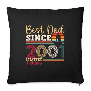 Meilleur père pour hommes depuis 2001 Cadeau de fête des pères Amusant - Housse de coussin décorative 45 x 45 cm - noir - Devant