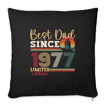 Meilleur père pour hommes depuis 1977 Fête des Pères Cadeau Amusant - Housse de coussin décorative 45 x 45 cm - noir - Devant