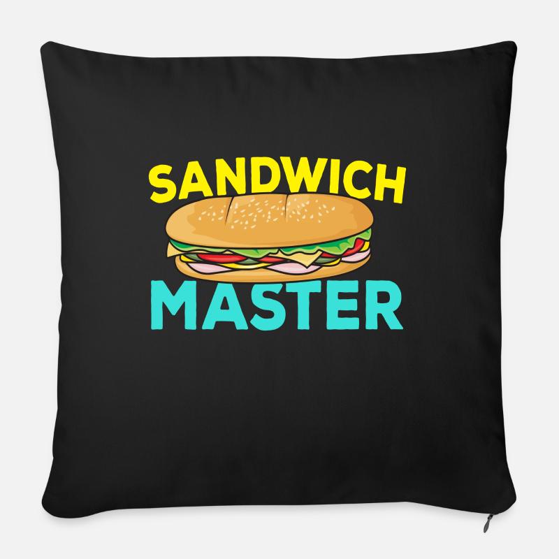 Sandwich Master Fast Food - Sofa pillowcase 17,3'' x 17,3'' (45 x 45 cm) - black