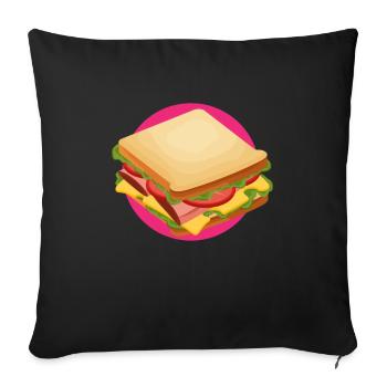 Sandwich Restauration rapide - Housse de coussin décorative 45 x 45 cm - noir - Devant