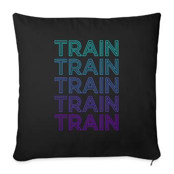 Train Railway Locomotive Retro - Sofa pillowcase 17,3'' x 17,3'' (45 x 45 cm) - black - Front