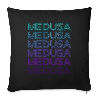 Méduse Serpent Cheveux Gorgones Monstre Grec R - Housse de coussin décorative 45 x 45 cm - noir - Devant