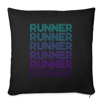 Läufer Marathon Laufen Retro - Sofakissenbezug 45 x 45 cm - Schwarz - Vorne