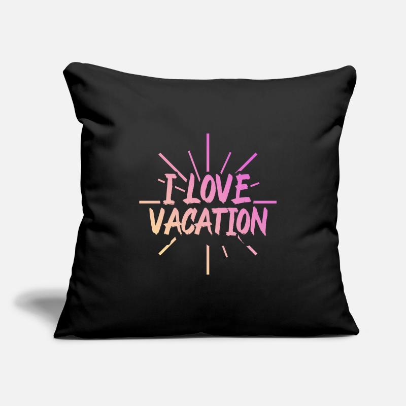 J’adore les vacances Housse de coussin décorative 45 x 45 cm