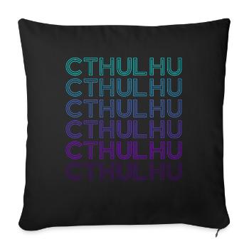 Cthulhu Horror Necronomicon Lovecraftian Retro - Sofa pillowcase 17,3'' x 17,3'' (45 x 45 cm) - black - Front