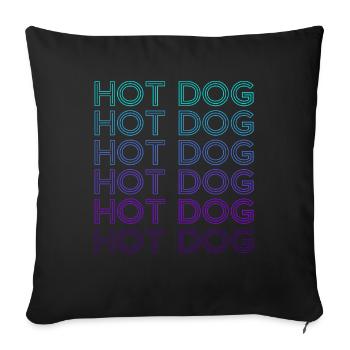 Hot Dog Rétro - Housse de coussin décorative 45 x 45 cm - noir - Devant