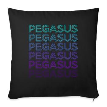 Pegasus Winged Horse Greek Mythology Retro - Sofa pillowcase 17,3'' x 17,3'' (45 x 45 cm) - black - Front