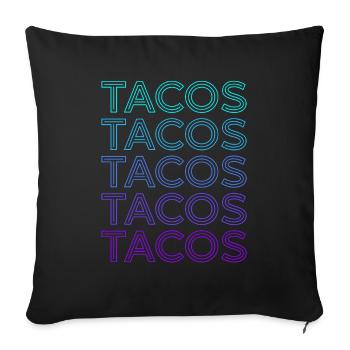 Tacos Retro - Sofakissenbezug 45 x 45 cm - Schwarz - Vorne