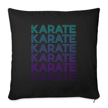 Karaté Rétro - Housse de coussin décorative 45 x 45 cm - noir - Devant