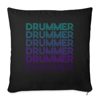 Drummer Drums Retro - Sofa pillowcase 17,3'' x 17,3'' (45 x 45 cm) - black - Front