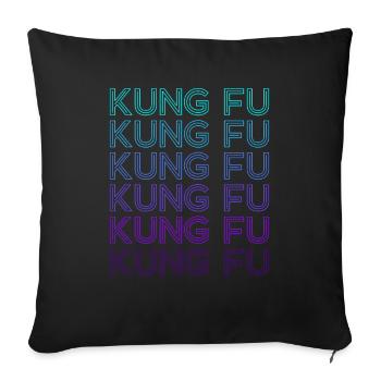 Kung Fu Rétro - Housse de coussin décorative 45 x 45 cm - noir - Devant