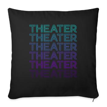 Theatre Drama Comedy Mask Theatre Retro - Sofa pillowcase 17,3'' x 17,3'' (45 x 45 cm) - black - Front
