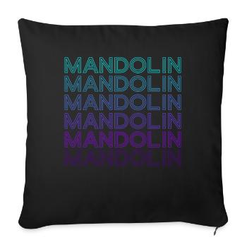 Mandolin Retro - Sofa pillowcase 17,3'' x 17,3'' (45 x 45 cm) - black - Front