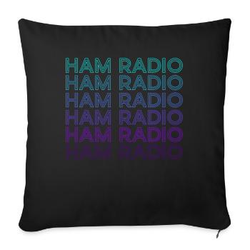 Amateur Radio Amateur Radio Retro - Sofa pillowcase 17,3'' x 17,3'' (45 x 45 cm) - black - Front
