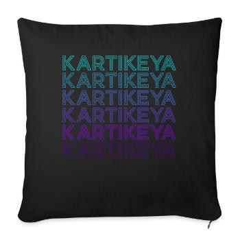 Kartikeya Hindu God Mythology Hinduism Retro - Sofa pillowcase 17,3'' x 17,3'' (45 x 45 cm) - black - Front