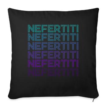 Nefertiti Egyptian Queen Ancient Egypt Retro - Sofa pillowcase 17,3'' x 17,3'' (45 x 45 cm) - black - Front