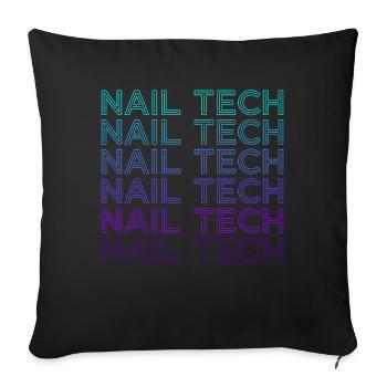 Nail Tech Kosmetikerin Nail Technician Retro - Sofakissenbezug 45 x 45 cm - Schwarz - Vorne