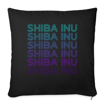 Shiba Inu Retro - Sofa pillowcase 17,3'' x 17,3'' (45 x 45 cm) - black - Front