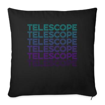 Teleskop Astronomie Sonnensystem Retro - Sofakissenbezug 45 x 45 cm - Schwarz - Vorne