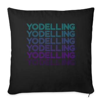 Yodel-Retro - Sofa pillowcase 17,3'' x 17,3'' (45 x 45 cm) - black - Front