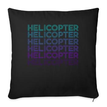 Helicopter Pilot Aviation Retro - Sofa pillowcase 17,3'' x 17,3'' (45 x 45 cm) - black - Front