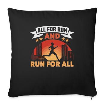 Running Marathon Runner Running - Housse de coussin décorative 45 x 45 cm - noir - Devant