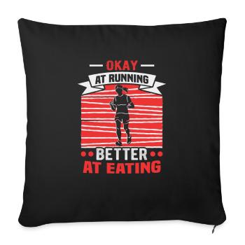 Running Marathon Runner Running - Sofa pillowcase 17,3'' x 17,3'' (45 x 45 cm) - black - Front