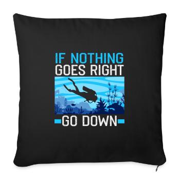 Instructeur de conception de plongée sous-marine Snorkeling - Housse de coussin décorative 45 x 45 cm - noir - Devant