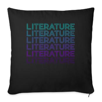 Literature Literature Literary Retro - Sofa pillowcase 17,3'' x 17,3'' (45 x 45 cm) - black - Front